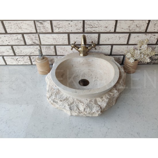 Traverten Tap Naturel Mermer Lavabo