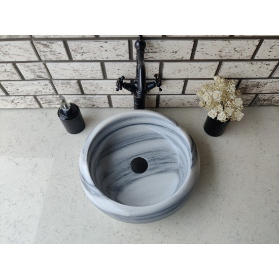 Lined Teker Mermer Lavabo