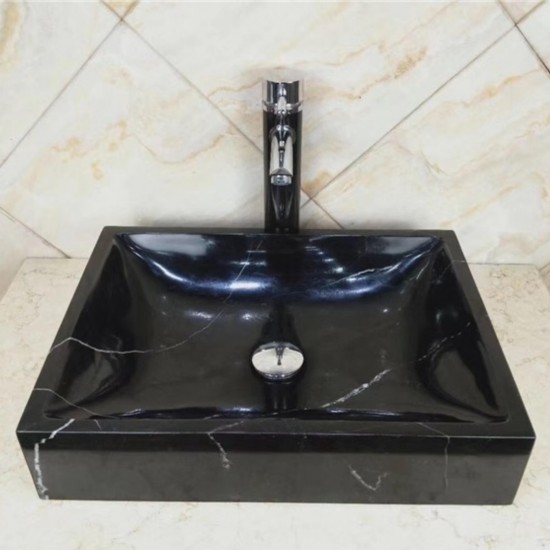 Toros Siyahı Curved Mermer Lavabo