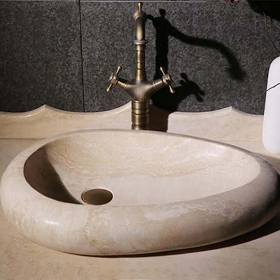 Traverten Çakıl Taşı Lavabo